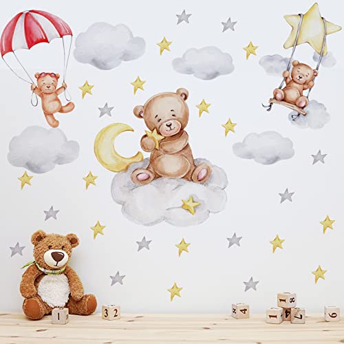 nikima - Adesivi da parete per bambini, 136 pezzi, colore: lilla/viola