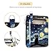 Hancynir Slim Wallet Women Credit Card Holder Black Cat Starry Night RFID Small Mini Card Case Front Pocket PU Leather Thin Travel Zipper Coin Cash ID Window Girls Wallet Gifts