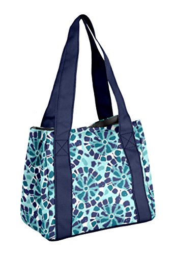 Fit & Fresh Women's Venice Insulated Lunch Bag, Stylish Adult Lunch Bag, Navy Tie Dye Medallion