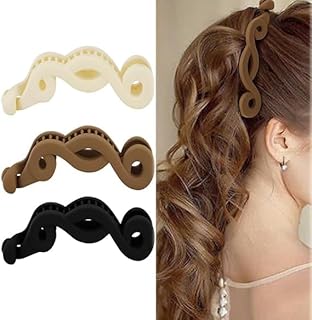 hair clips barrettes for women Tortoise Hair Clip Solid Transparent Banana Hairpin Music Character Design Twist Hair Clamps Fashion Hair Accessories (Color : Multi)