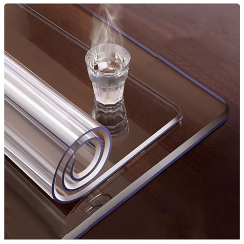Mantel de PVC transparente de 2 mm de grosor, cristal suave, impermeable, resistente al aceite, resistente a la suciedad, 85 x 140 cm