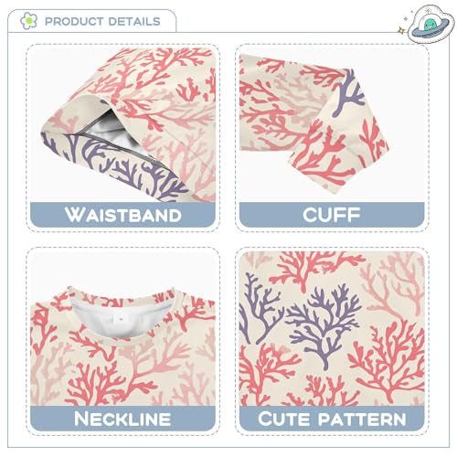 JUNZAN Cartoon Colorful Corals Little Kids Sweatshirt Hoodie Crewneck Outerwear for Kids Sports 4T3