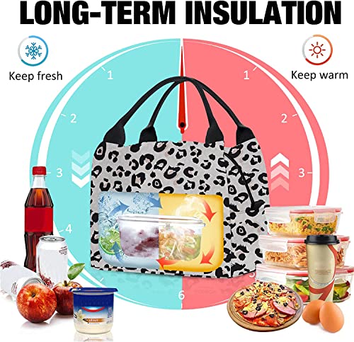 Aosbos Lunch Bags For Women Insulated Lunch Box Cooler Bag Bento Box Adult Lunch Box Loncheras Para Mujer Meal Prep Lunch Box Lunch Pail Lunch Tote Bag For Women Work Office Picnic, Leopard #TOP3