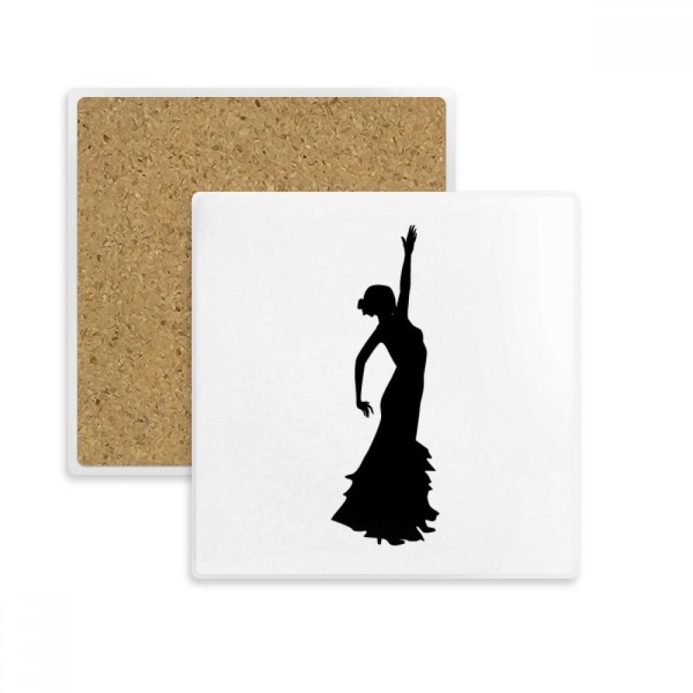 Coaster en pierre absorbante avec motif de danseur de danse folklorique multicolore
