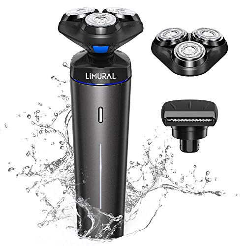 Limural Electric Shavers for Men ?Extra One Blade Set?, Men's Cordless 3D Rotary Electric Razor USB Rechargeable Trimmer with Pop-up Trimmer, Wet & Dry Waterproof, 90 Mins Battery Life, Travel Lock
