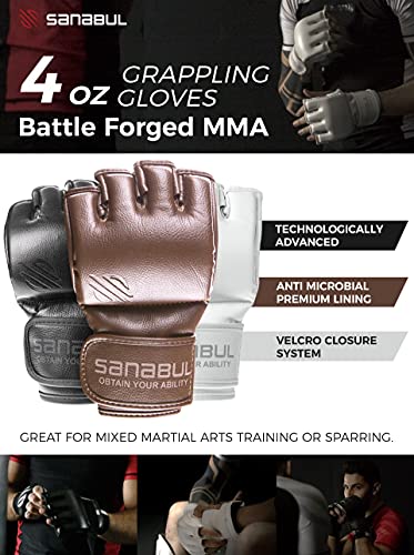 Sanabul New Item Battle Forged Mma Grappling Gloves 4 Oz (Brown, Small) #TOP4