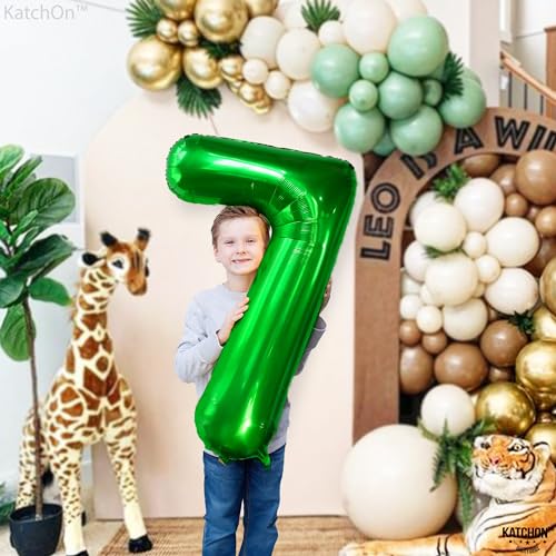 Image of KatchOn Dark Green Number 7 Balloon 40 Inch, 7th Birthday Balloon | Happy Birthday Decorations, Seven Balloons Number For 7th Anniversary Decorations