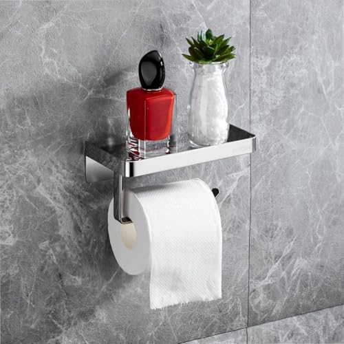 Portarrollos de cocina y baño con repisa superior para apoyar el teléfono 4