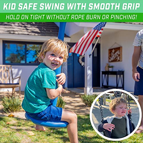 Image of GoSports Modern Tree Swing with Rope and Carabiner - Red or Blue - Free Flight All-Weather Outdoor Kids Swing