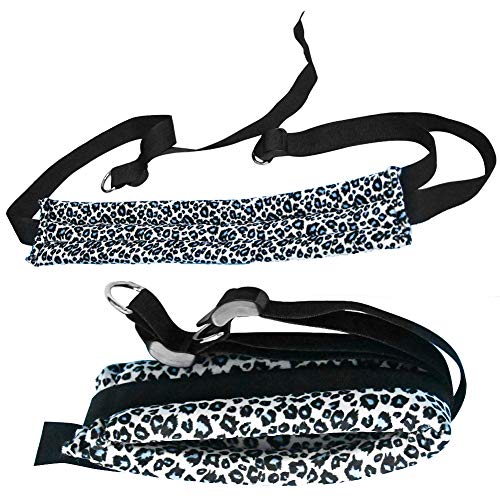 Romi Silver Leopard Sex Swing, 360 Degree Spinning Indoor Hang Swing with Adjustable Straps for Couple Flirting Play