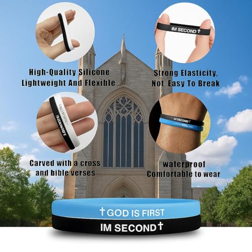 God Is First Silicone Bracelet – Christian Wristbands with Cross and Bible Verse – Inspirational Faith Gift for Men, Women, and Youth3