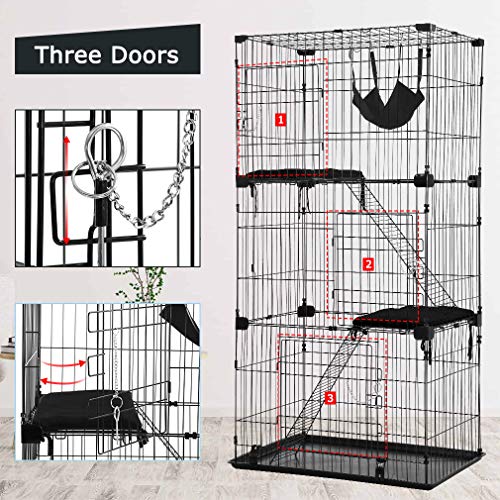image for BestPet 3-Tier 67 Inch Cat Cage Enclosre Cat Crate Ferret Cage Cat Ken