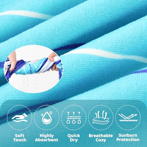 Image of LOLANTA Kids Hooded Bath Towel Wrap Oversized Soft Shark Towel Swimming Poncho for Kids (Shark, 4-6)