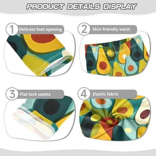 Girls Leggings Colorful Avocado Fruit Soft Toddler Leggings for Girls Kids Pants Size 4T-10T3