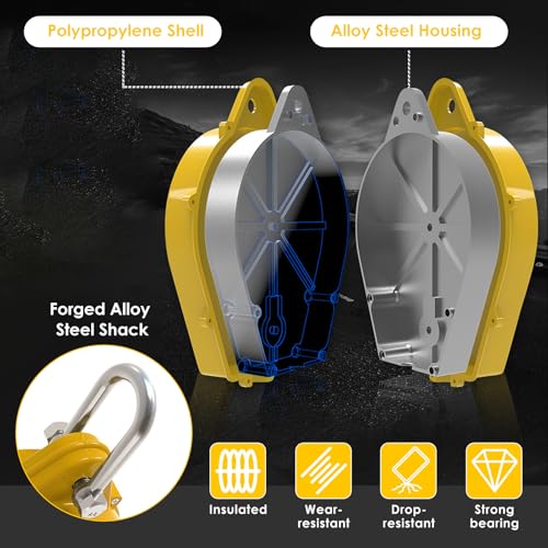 Image of Fall Arrester Protector Self Retractable 66FT Fall Protection Gear Double Locking, Dual PPE+Alloy Steel housing Heavy Duty Lifeline Safety Lanyard Rope Cable Wire Roofing Construction