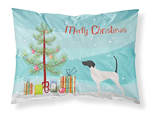 Caroline's Treasures BB2913PILLOWCASE English Pointer Merry Christmas Tree Fabric Standard Pillowcase Lightweight Super Soft Easy Care Decorative Artwork Pillowcase, Standard