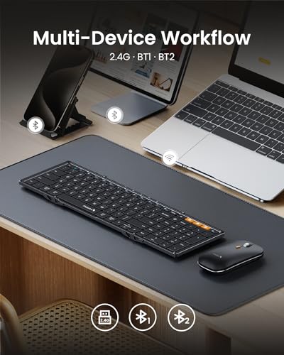 Image of ProtoArc XKM01 Full-Size Foldable Keyboard Mouse Combo for Travel - Black