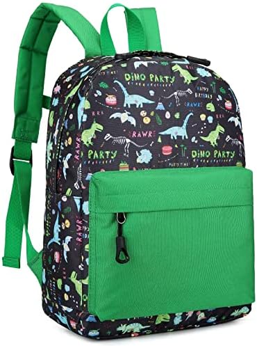 Vanaheimr Kids Backpack Boy Dinosaur Toddler Preschool Backpack Classic Bookbag Daycare Travel School Bag Nursery with Chest Strap