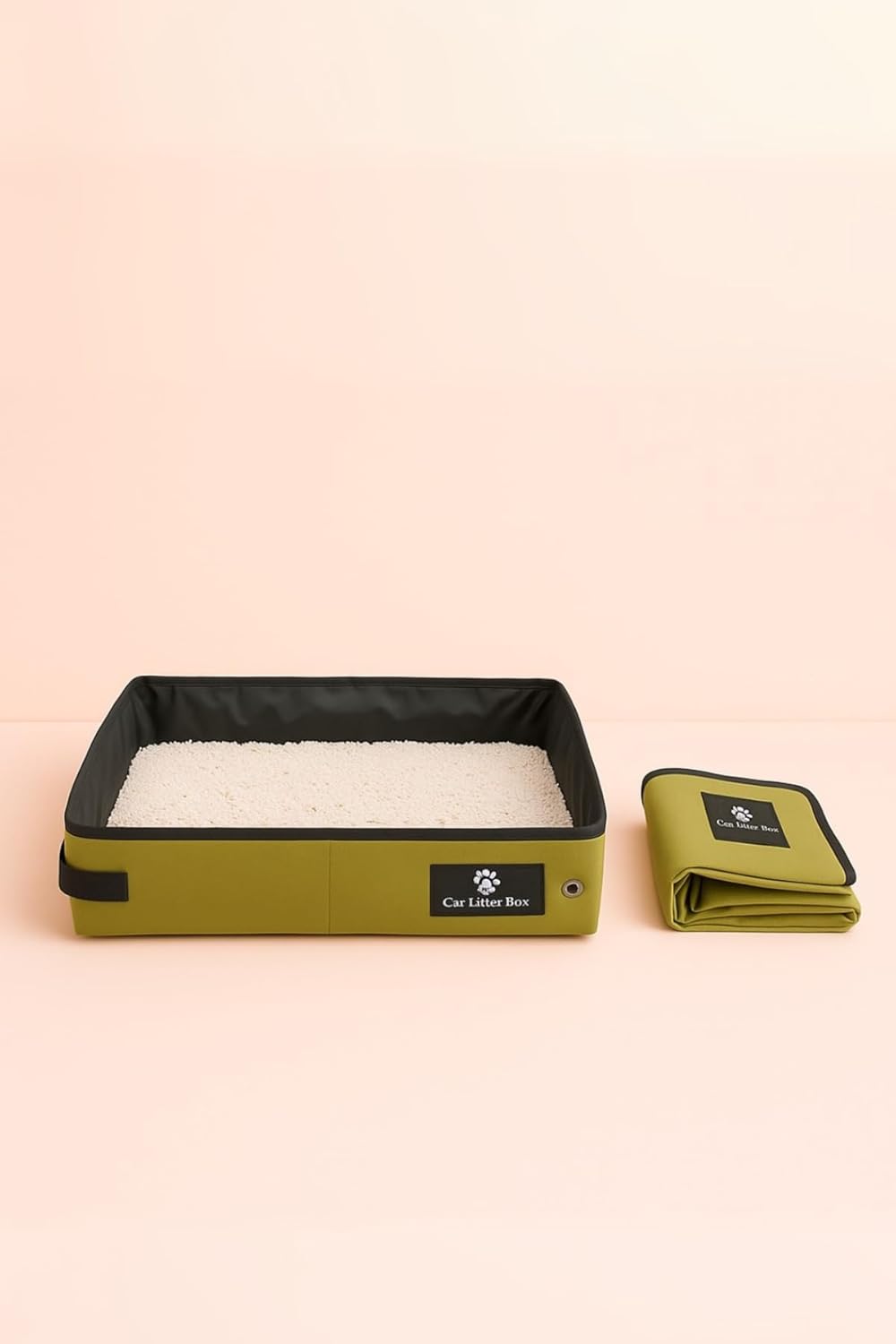 Taşınabilir Katlanabilir Su Geçirmez Kedi Tuvaleti Yeşil- - Görsel 1
