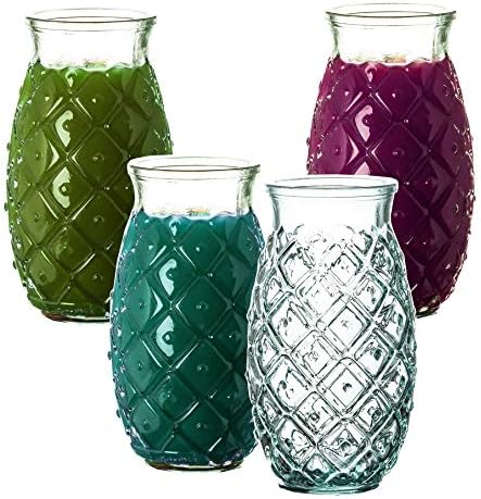 4x Ananas Trinkgläser 700ml - Recycling Glas Aus Spanien Für Cocktails & Partys