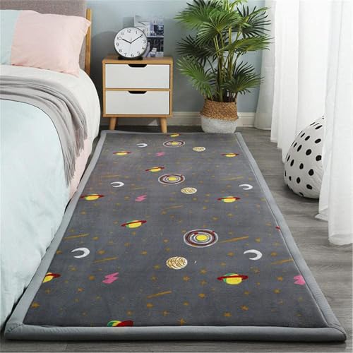 Lrisveana 2cm Engrosamiento Coral Terciopelo Alfombra Manta de Rastreo Alfombra Niños 60 x 90 cm Antideslizante para Niños Enlarge Play Mat Colchoneta Bebe Suelo para Niños Alfombras de Tatami