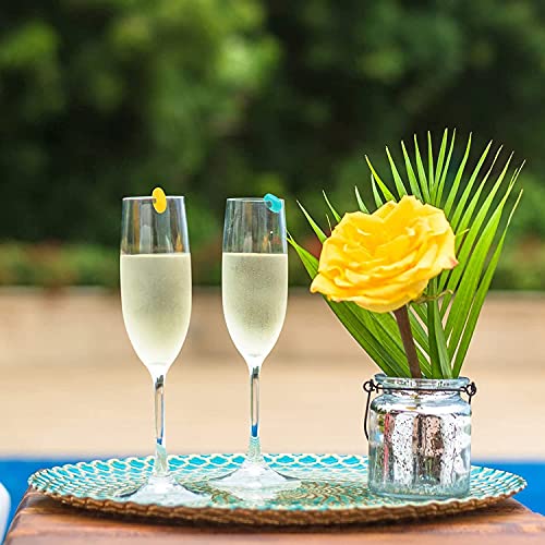 12 peças de marcadores de bebida de silicone para taças de vinho marcadores de copo para taças de ch