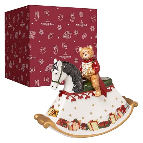 Villeroy & Boch - Christmas Toy's Schaukelpferd Bunt, Weihnachtsdekoration, Stabkerzenhalter, Kerzenhalter, Dekoration für Wohnzimmer, Flur oder Hauseingang, Dekoartikel Xmas, Weihnachten, Porzellan