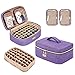 CURMIO Essential Oil Storage Case for 40 Bottles (5ml-30ml), Essential Oils Organizer Case with 2 Detachable Visible Pouches and Portable Handle, Patented Design, Purple (Bag Only)