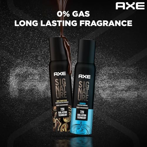 Image of AXE Signature Dark Temptation Body Perfume for Men, 154 ml And Signature Body Perfume, Champion, 154ml