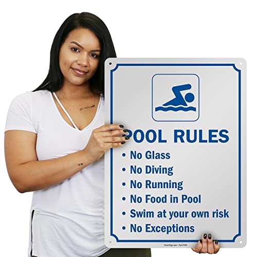 Cartel metálico SmartSign para piscina 24x18 pulgadas miniatura 4