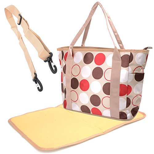 Babyhugs® - Bolsa de pañales para cambiador de pañales, diseño bonito de 3 piezas, incluye cambiador beige Bolsa - Spots