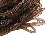 YYCRAFT 15 Yards Solid Mesh Tube Deco Flex for Wreaths Cyberlox CRIN Crafts 8mm 3/8 Inch(NO FOIL)-Brown