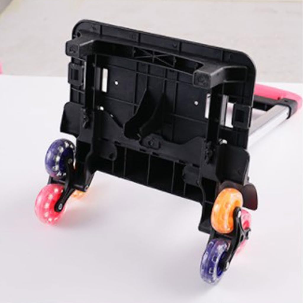 Backpack Trolley Foldable Trolley Cart 6 Wheels Rolling Luggage Carts Aluminium Alloy Luggage Hand Cart for School Bags