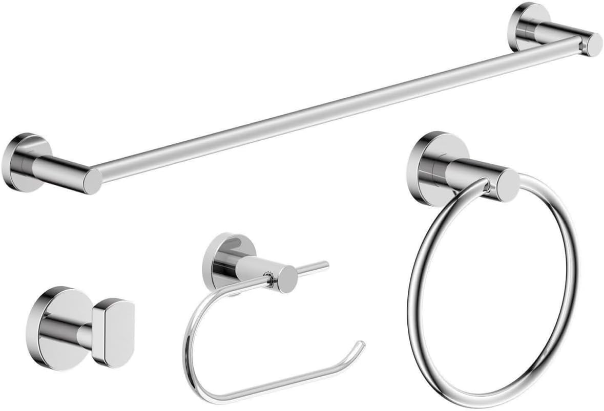 Symmons 35AC4BUNDLE Dia 4-Piece Wall-Mounted Bathroom Hardware Set in Polished Chrome
