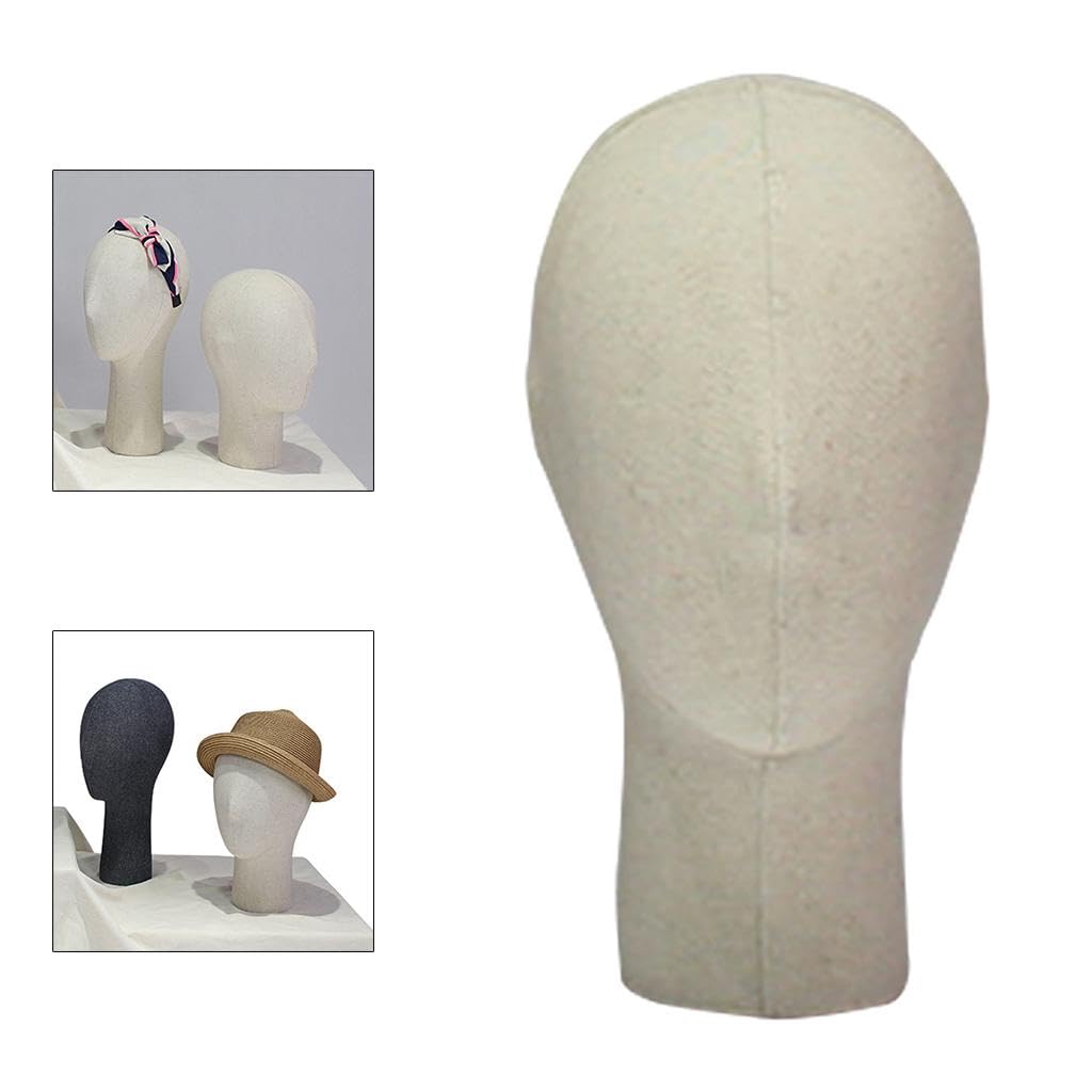 Abstract Mannequin Head for Wigs & Hats | Professional Salon Quality Stand | Travel-Friendly | Hair Extensions & Accessories Display | 2 Sizes Availab - Male Natural image 2