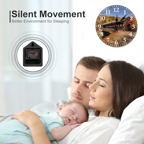 Horloge silencieuse sans tic-tac Albany ronde 30 x 30 cm pour ne plus entendre les secondes - 7