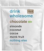 Vista 1 de drink wholesome Proteína vegana de almendras de chocolate en polvo para estómagos sensibles Proteína integral mínimamente procesada Sin
