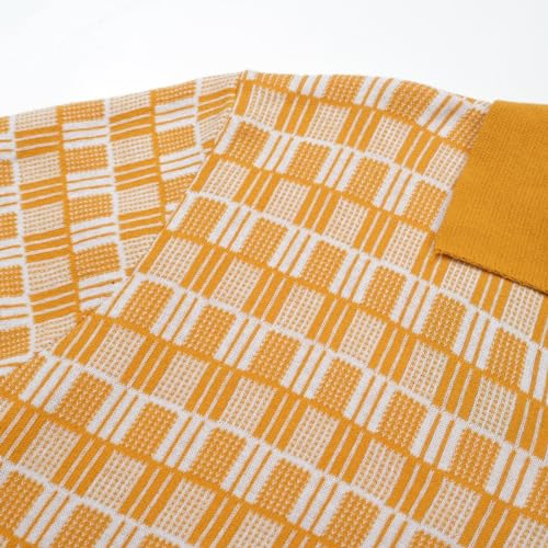 OXKNIT Men's Vintage Polo Shirts Lightweight Retro 70s Knit Golf Shirts, Short-Sleeve, Soft, Comfortable4