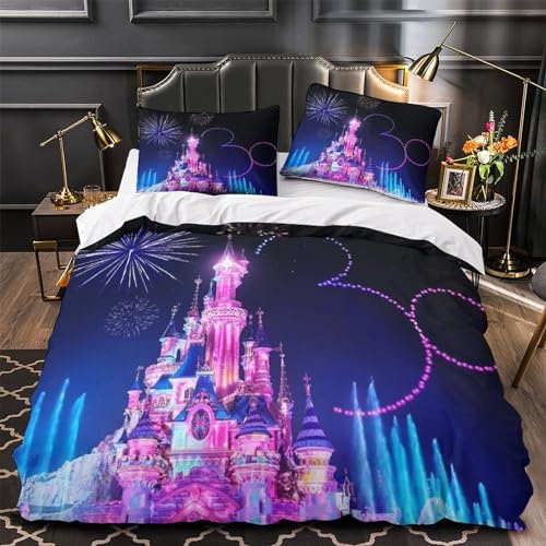 Housse de couette feu d'artifice château 3D lit double 200x200 cm - 4