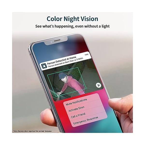 Arlo Essential Security Camera 2K | Indoor - Outdoor | 2nd Gen | Wireless with Spotlight, 2-Way Audio, Color Night Vision, Live Stream, Motion Activation, Real Time Notifications - White, 3 Cameras - Image 7