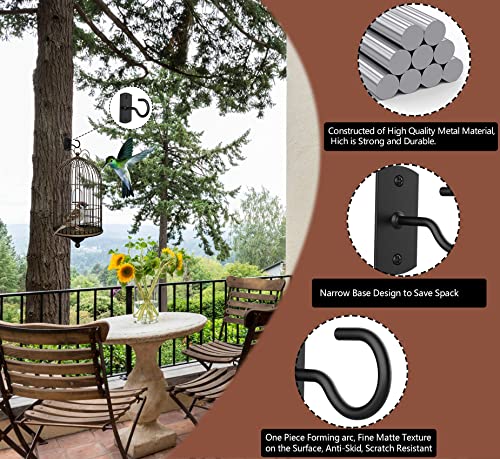 Ceiling Hooks For Hanging Plants,2Pack 2.5In Wall Mount Hangers Plant Hooks,Wall Hooks For Plants,Lights,Planters,Lanterns,Hanging Bird Feeders,Wind Chimes,Indoor&Outdoor Decoration Hooks Black #TOP2