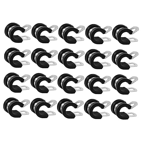 20pcs Hose Clamp Clamp Stainless Steel Clamp Clamp Wire Clamp Rubber Cushioned Clamp Wire Cable Clamp Tube Clamp Maintenance Clamp Rubber Cushion Clamp Cable Clamps