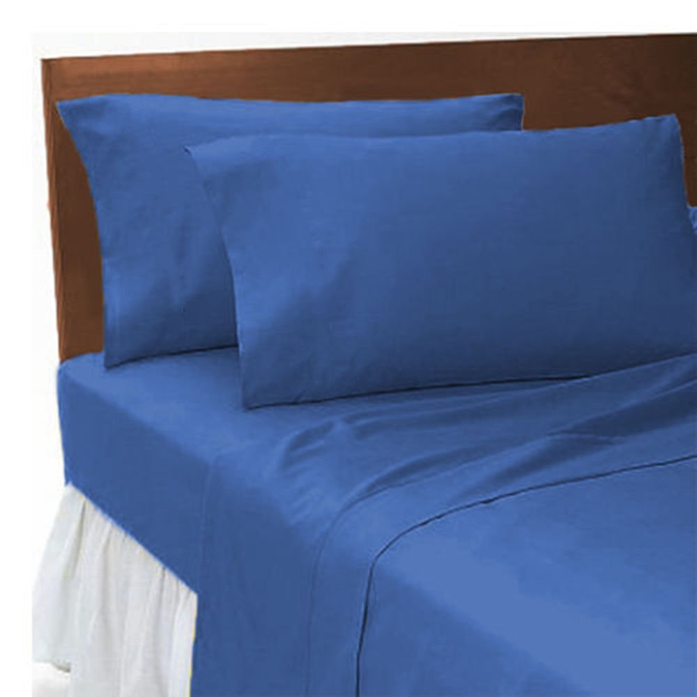 Goldstar Blue Goldstar® Mid Flat Sheet Single Size Polycotton Plain Dyed Bed Linen