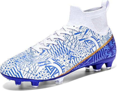 WOWEI Fußballschuhe Herren Fußballschuhe Professionelle High Top Spike...