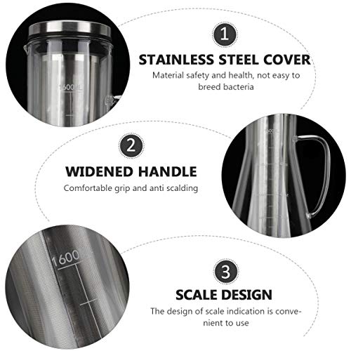 Hemoton 1600Ml Bebida Gelada Gotejamento Cafeteira Cafeteira PortÃ¡til Cafeteira Com Filtro Jarra Ca