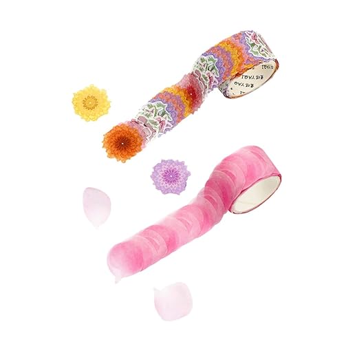 Tofficu 400pcs Japandi Decor Seal Stickers Washi Tape Flower Washi Tape Flower Petal Tape Seamless Tape Seamless Stickers Removable Tape Pedal Paste