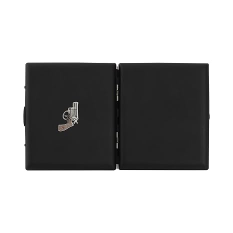 Zekupp Siyah Silah Temalı Metal Sigara Tabakası (ZU-TBK0024)