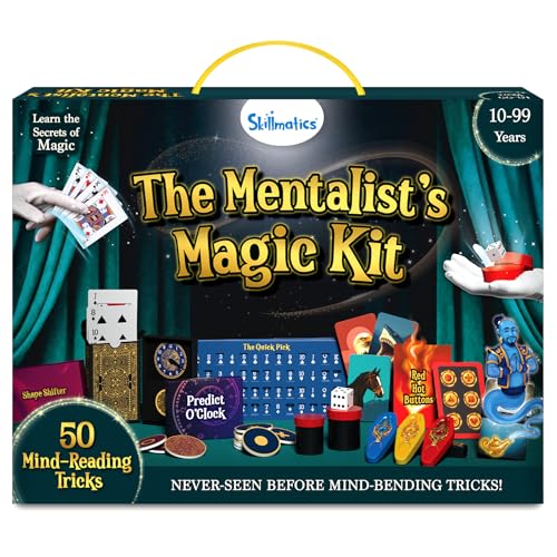 Image of Skillmatics Magic Kit for Kids - Perform 50 Mentalism Tricks & Illusions with Real Magician Props, Step-by-Step Guide & Secret Techniques, Fun Gift for Boys & Girls Ages 10, 11, 12 & Up