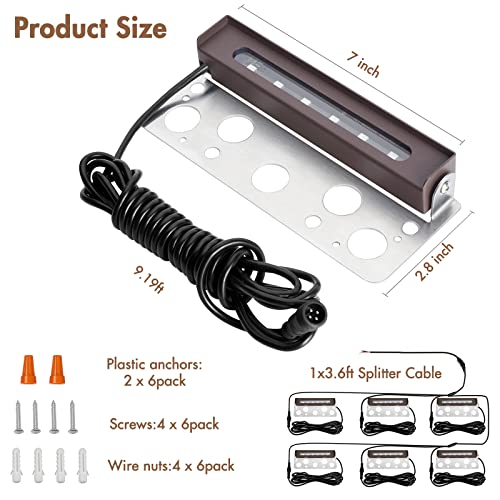 Ovac Retaining Wall Lights 7 Inch Hardscape Paver Lights 3W 360° Swivel 12V Dc Low Voltage Step Lights Outdoor, Ip65 Waterproof 2700K Soft White Led Hardscape Lighting [6Pack] #TOP5