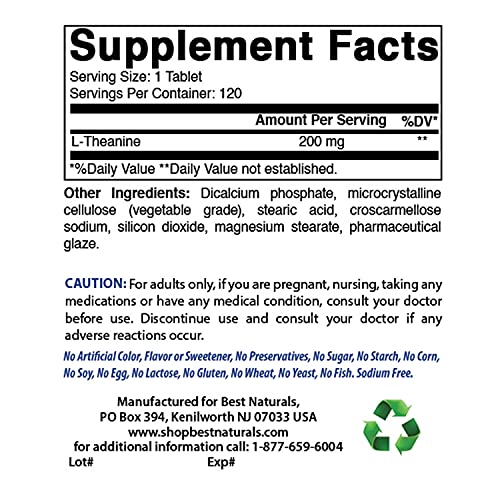 Best Naturals 5-Htp (5-Hydroxytryptophan) 100 Mg & L-Theanine 200Mg #TOP2